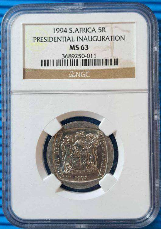 *** 1994 - SA R5 INAUGURATION - NGC MS63 ***