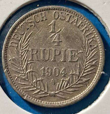 1904 Silver German East Africa 1/4 Rupie