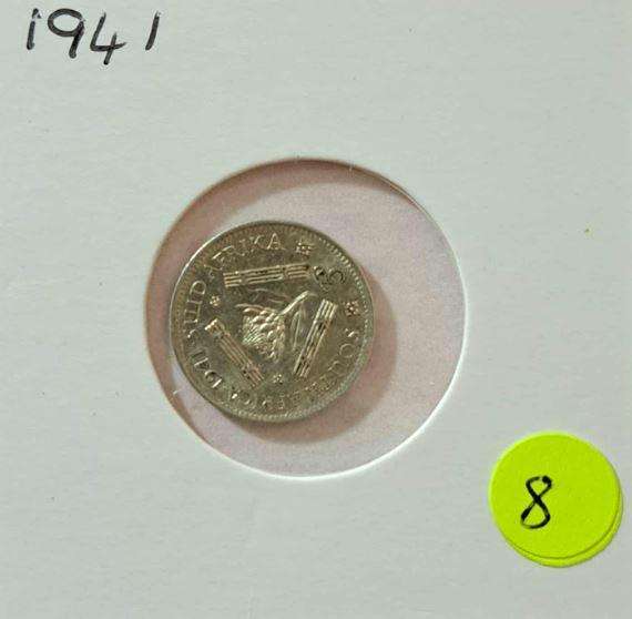 1941 South African Union 3 Pence in Mylar #8