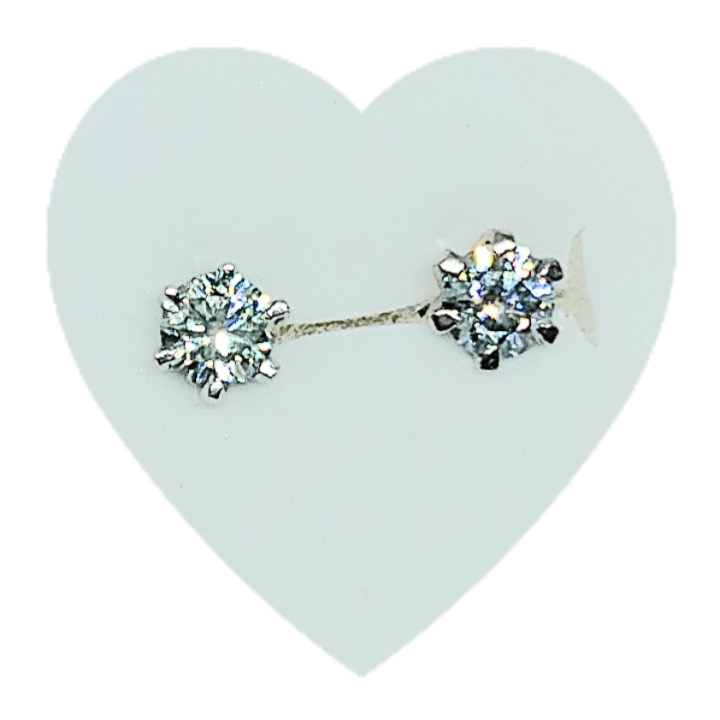 SALE! 2.00tcw Classic 6 Claw Blue/White Moissanite Earrings