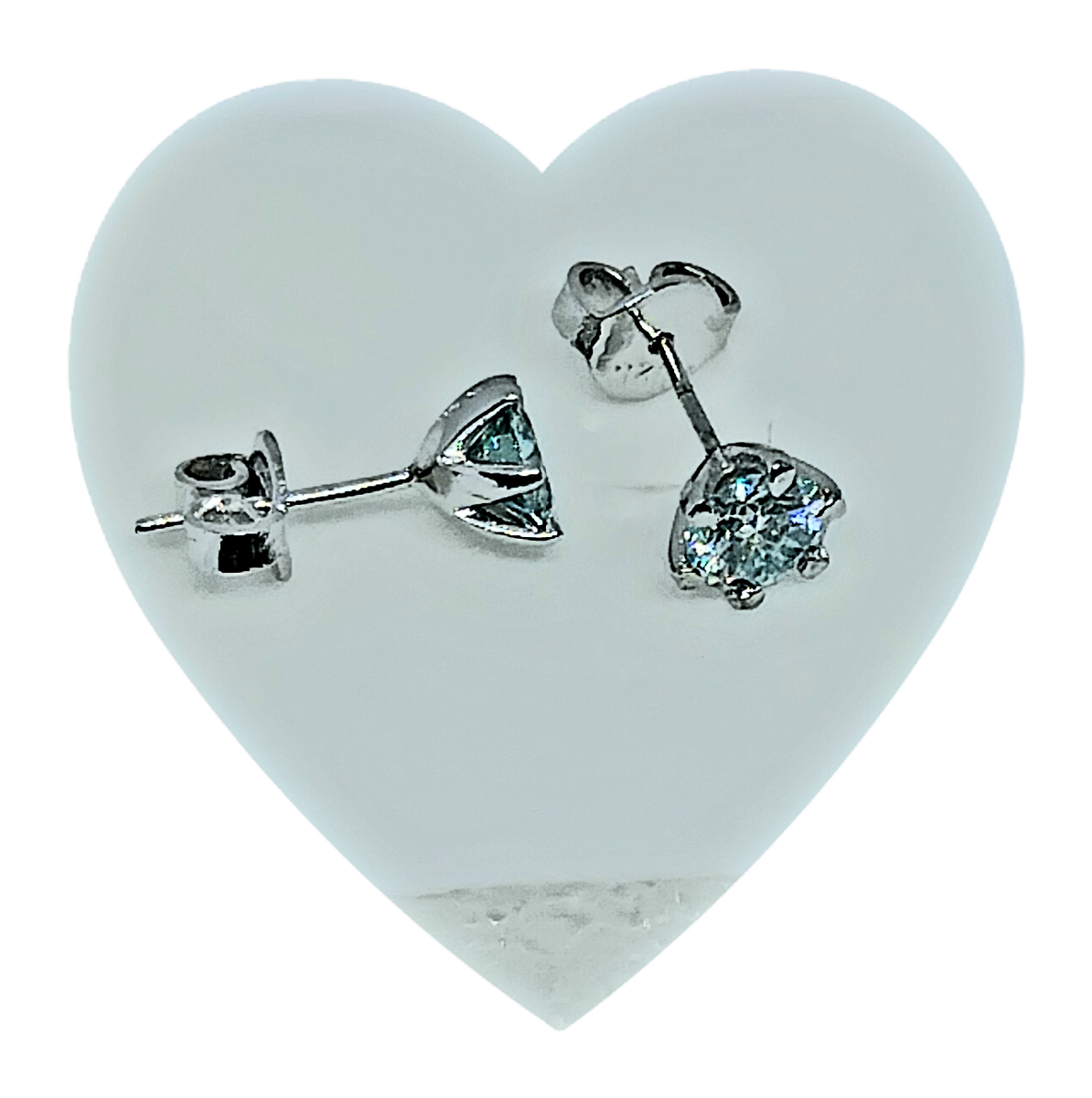 SALE! 2.00tcw Classic 6 Claw Blue/White Moissanite Earrings