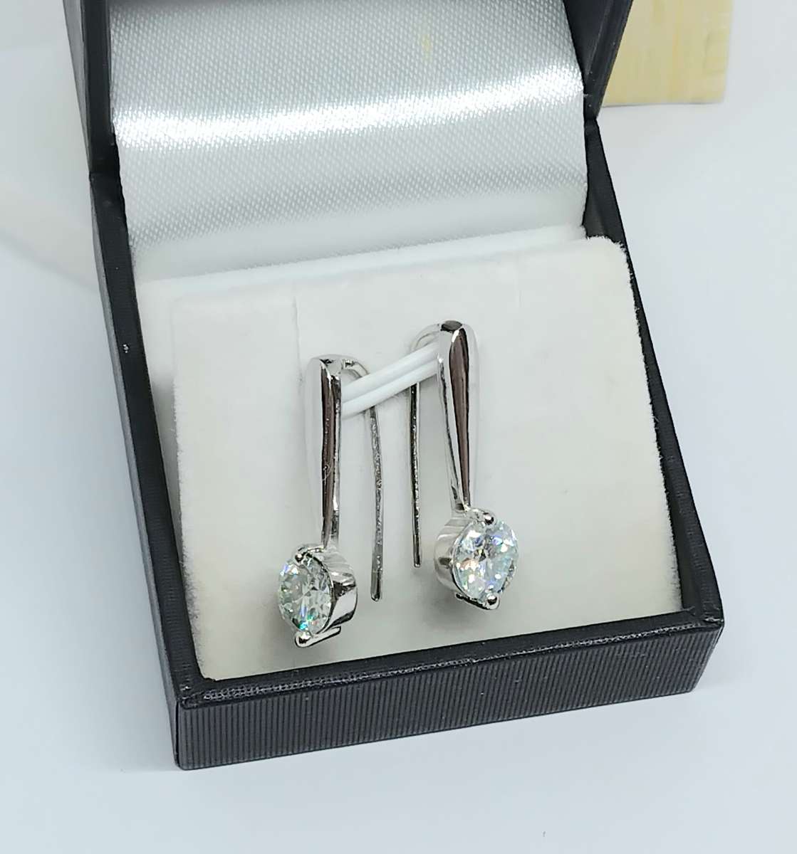 Modern White Moissanite Earrings - 2.00tcw