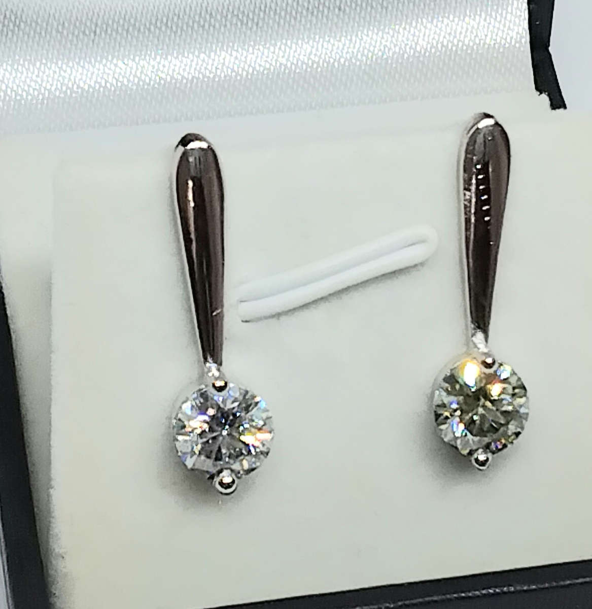 Modern White Moissanite Earrings - 2.00tcw