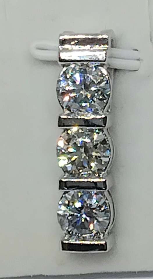 SALE! 3.00TCW Moissanite Bar Pendant - Beautiful