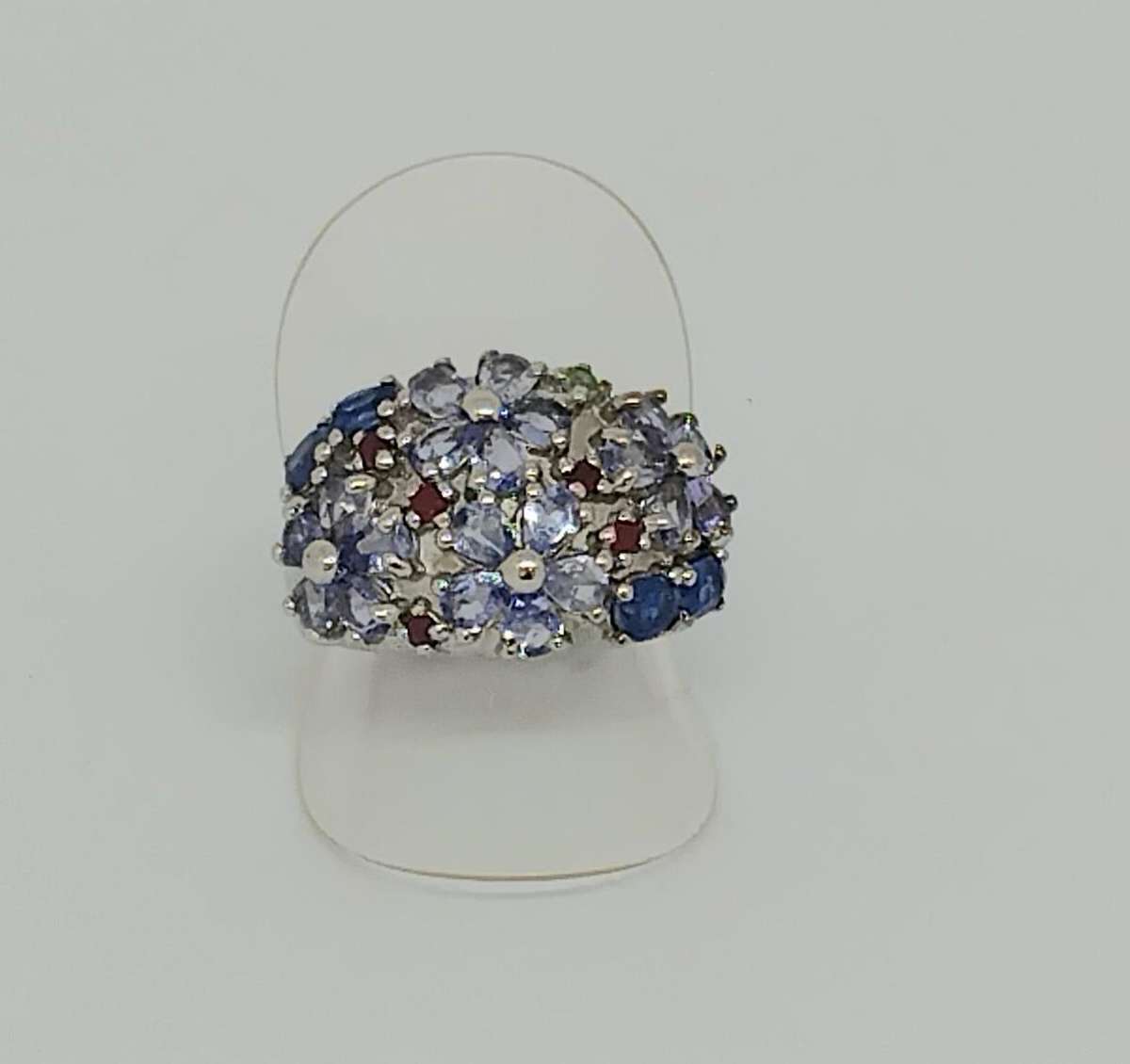 Bold & Beautiful Tanzanite, Rhodolite Garnet, Emerald Ring