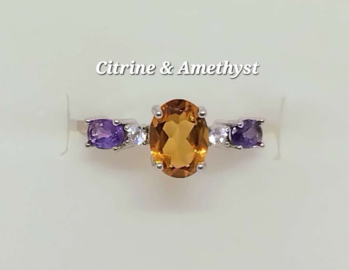 Absolutely Gorgeous - Genuine Citrine & Amethyst Ring - REDUCED!