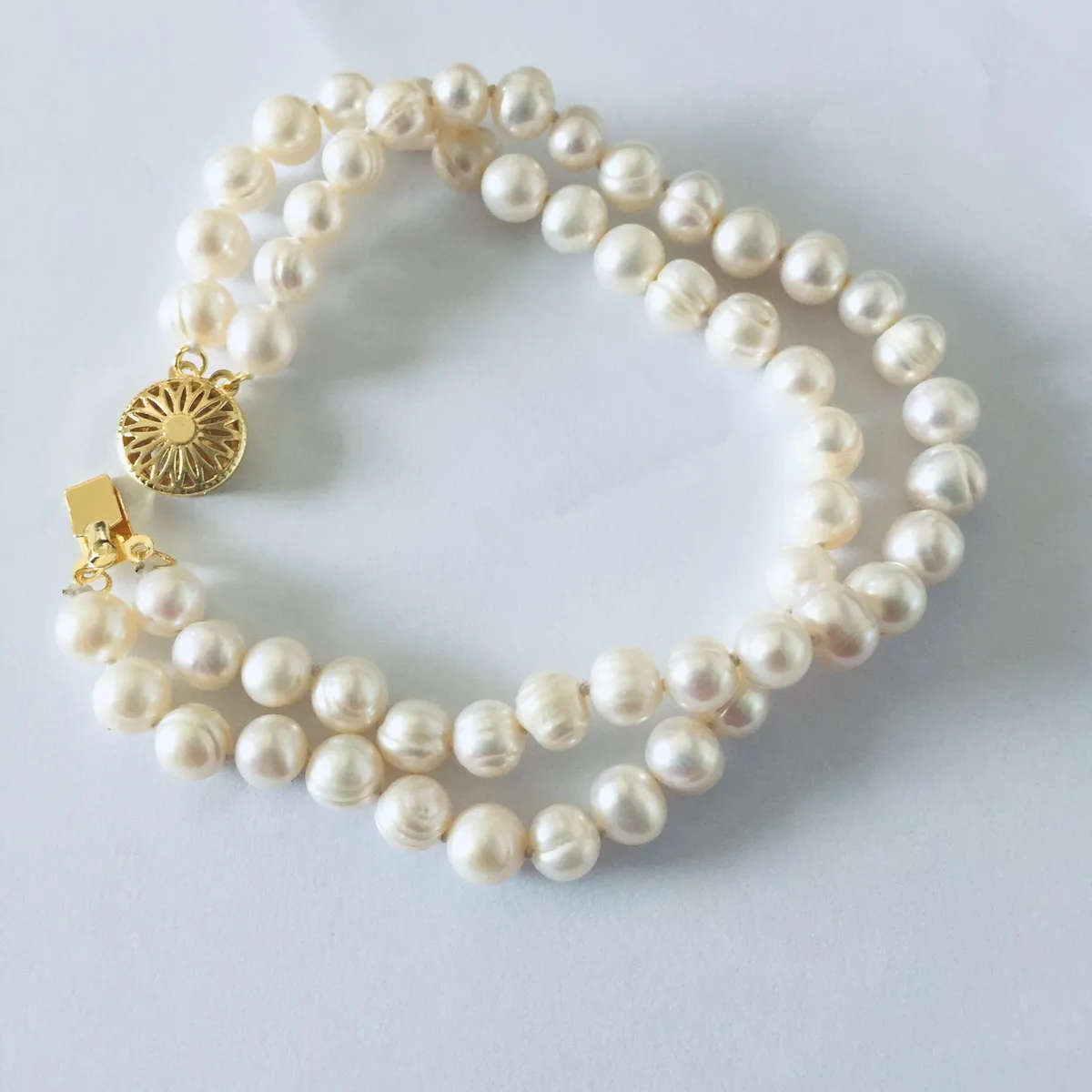 Genuine Pearl Double Strand Bracelet - Classic and Elegant