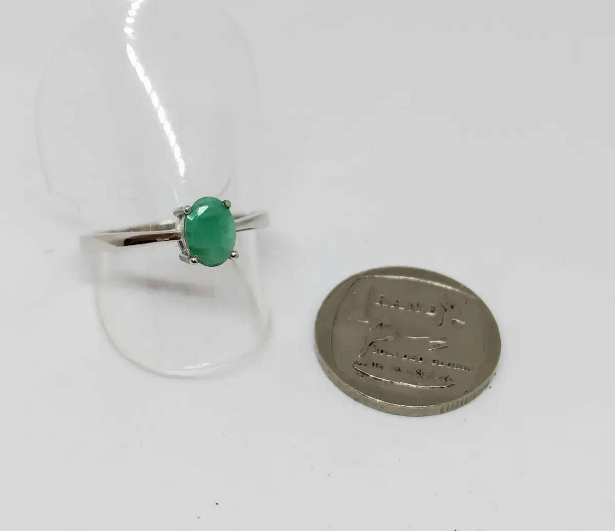 Genuine Emerald Ring - Classic Solitaire.