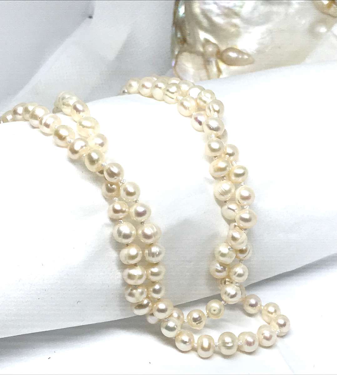 Impressive 93cm Genuine Pearl Necklace - Classic and Elegant