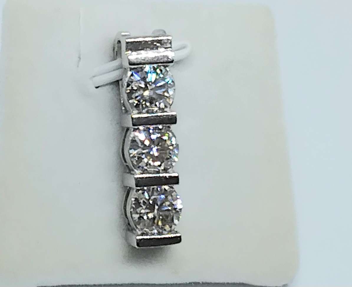 SALE! 3.00TCW Moissanite Bar Pendant - Beautiful