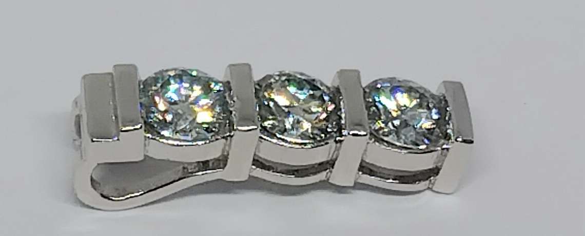 SALE! 3.00TCW Moissanite Bar Pendant - Beautiful
