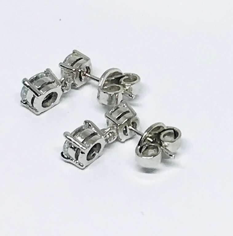 White Moissanite Earrings - 2.50tcw