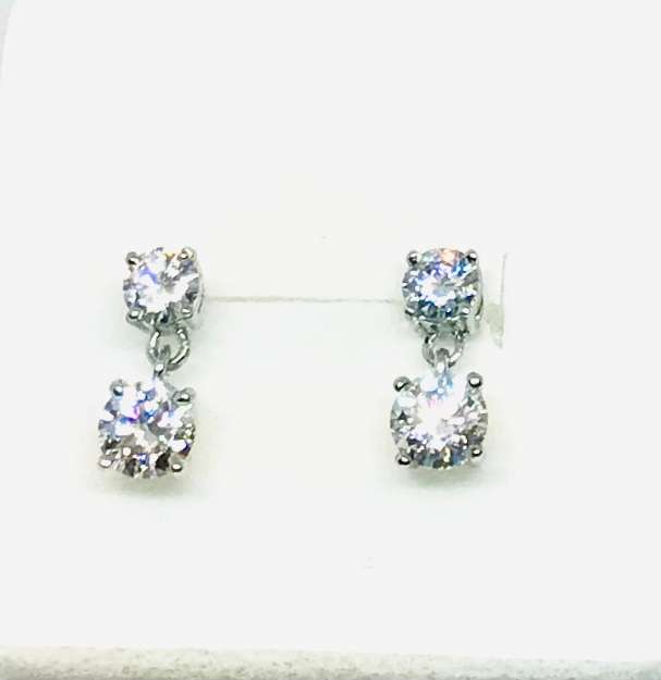 White Moissanite Earrings - 2.50tcw
