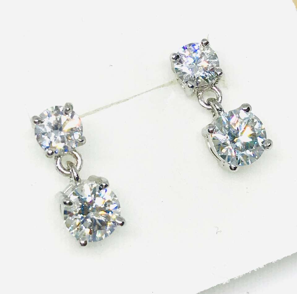 White Moissanite Earrings - 2.50tcw