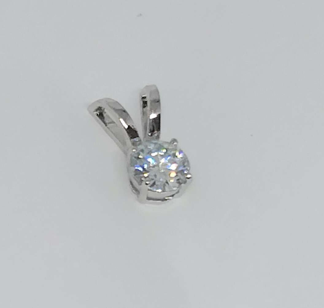 REDUCED 2.05ct White Moissanite Solitaire Pendant - Classic