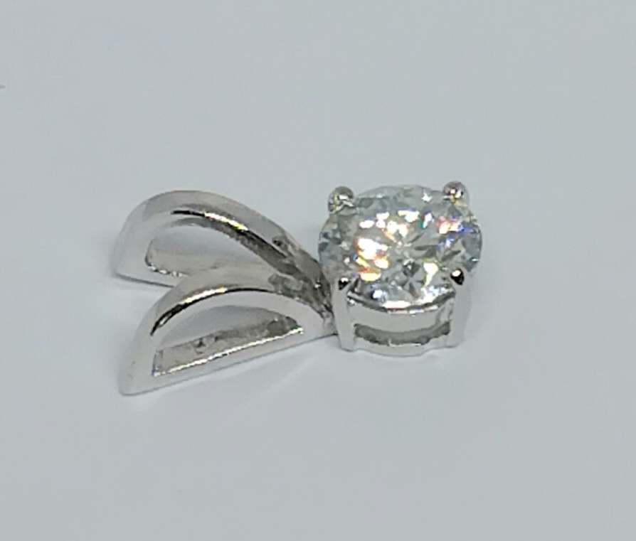 REDUCED 2.05ct White Moissanite Solitaire Pendant - Classic