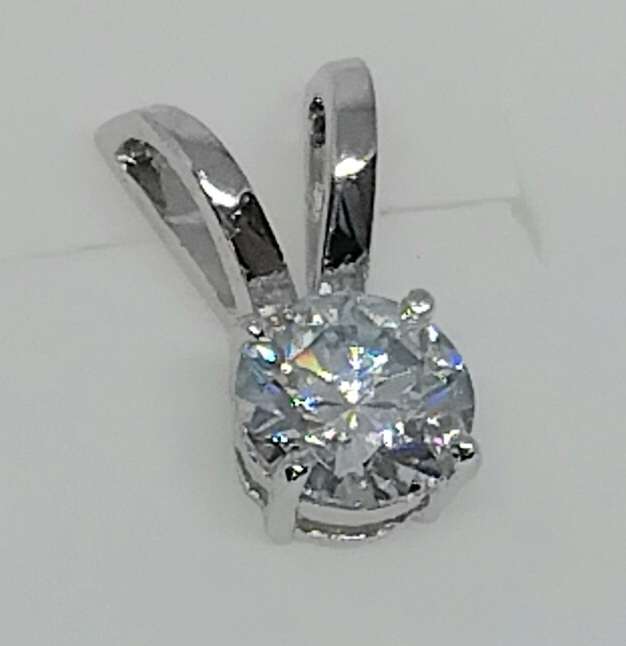 REDUCED 2.05ct White Moissanite Solitaire Pendant - Classic