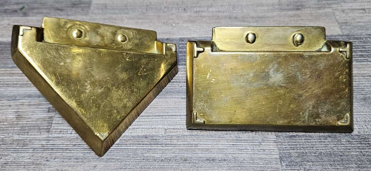 Charming 1930s Brass Terrier Ashtrays