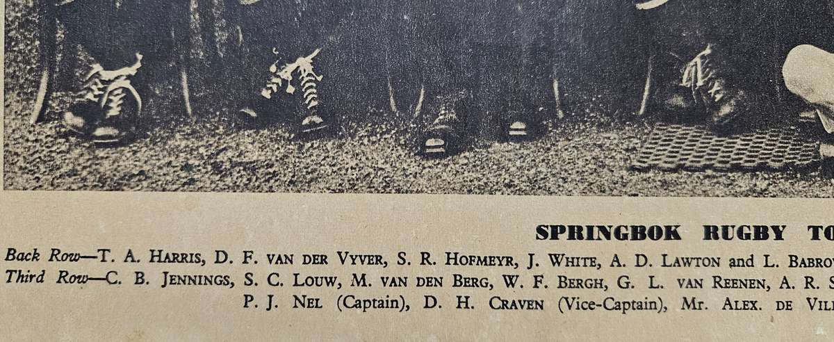 Framed Vintage Springbok Rugby TouringTeam - New Zealand, 1937