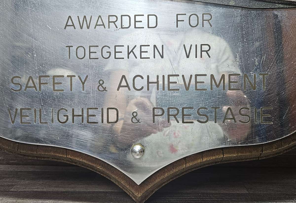 Large and VERY HEAVY vintage Natal Railway Safety Award Plaque