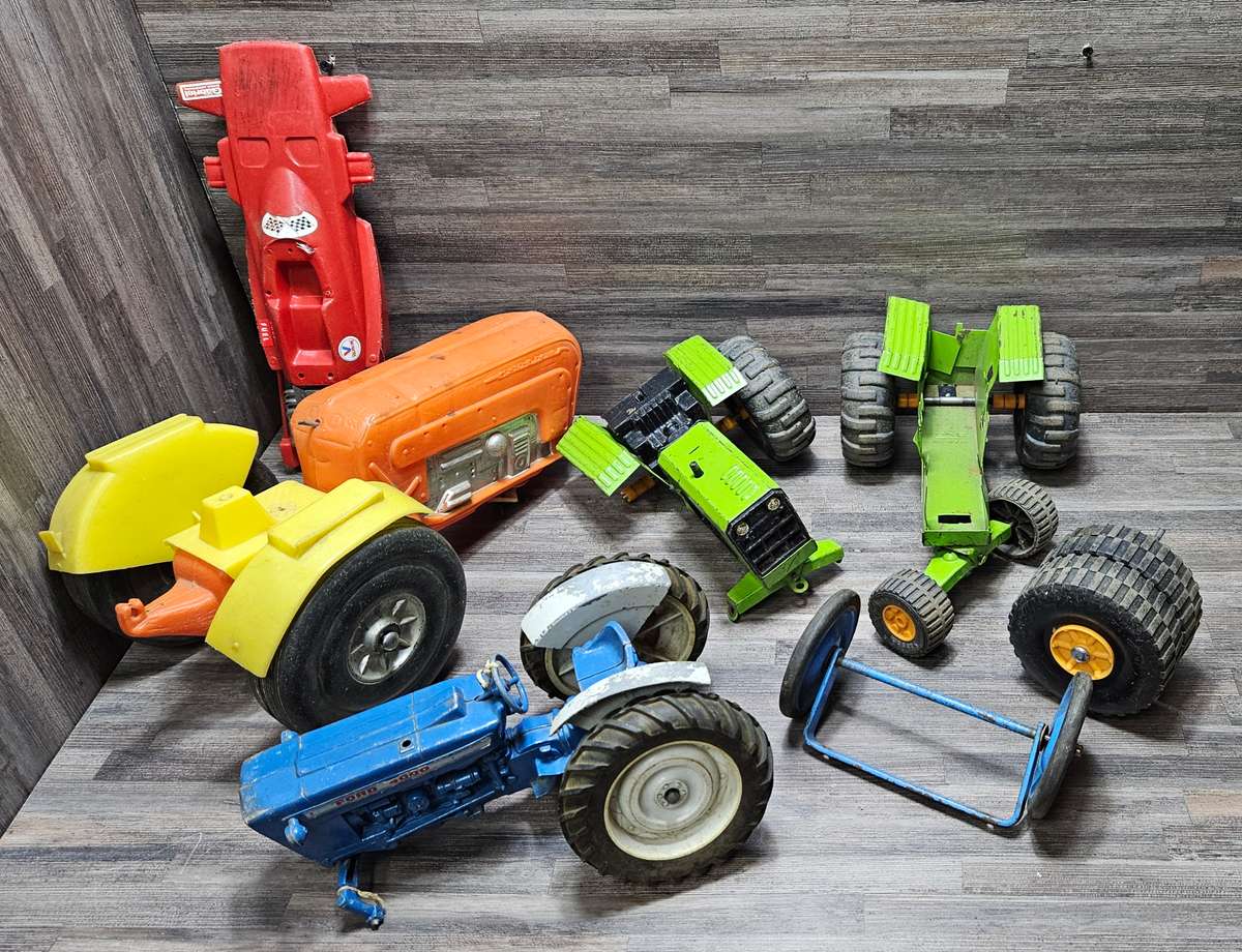 Vintage toy car parts as pictured