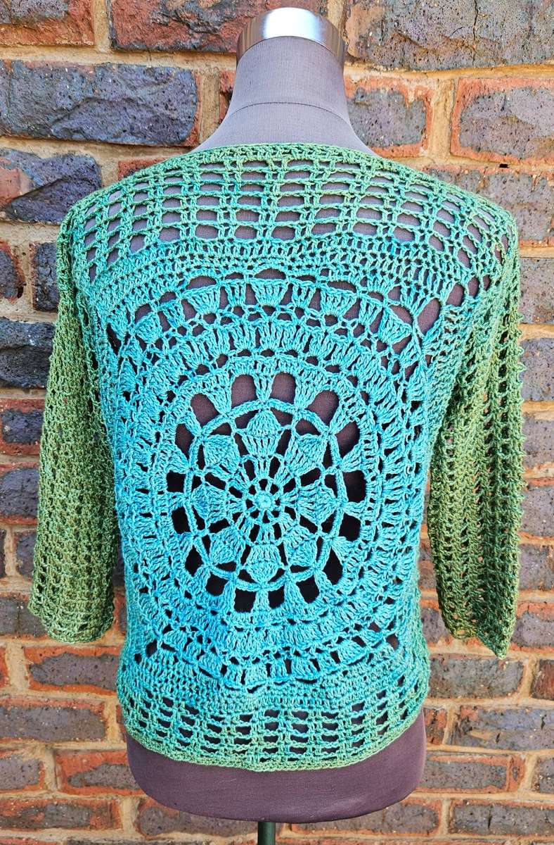 New handmade crochet fine, lightweight cotton crochet top