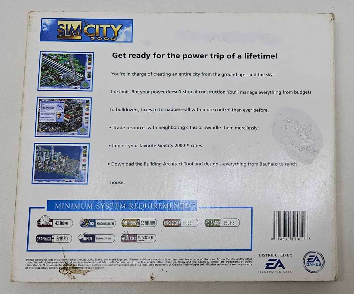 2X vintage EA PC games - Sim City 3000 & Croc 2