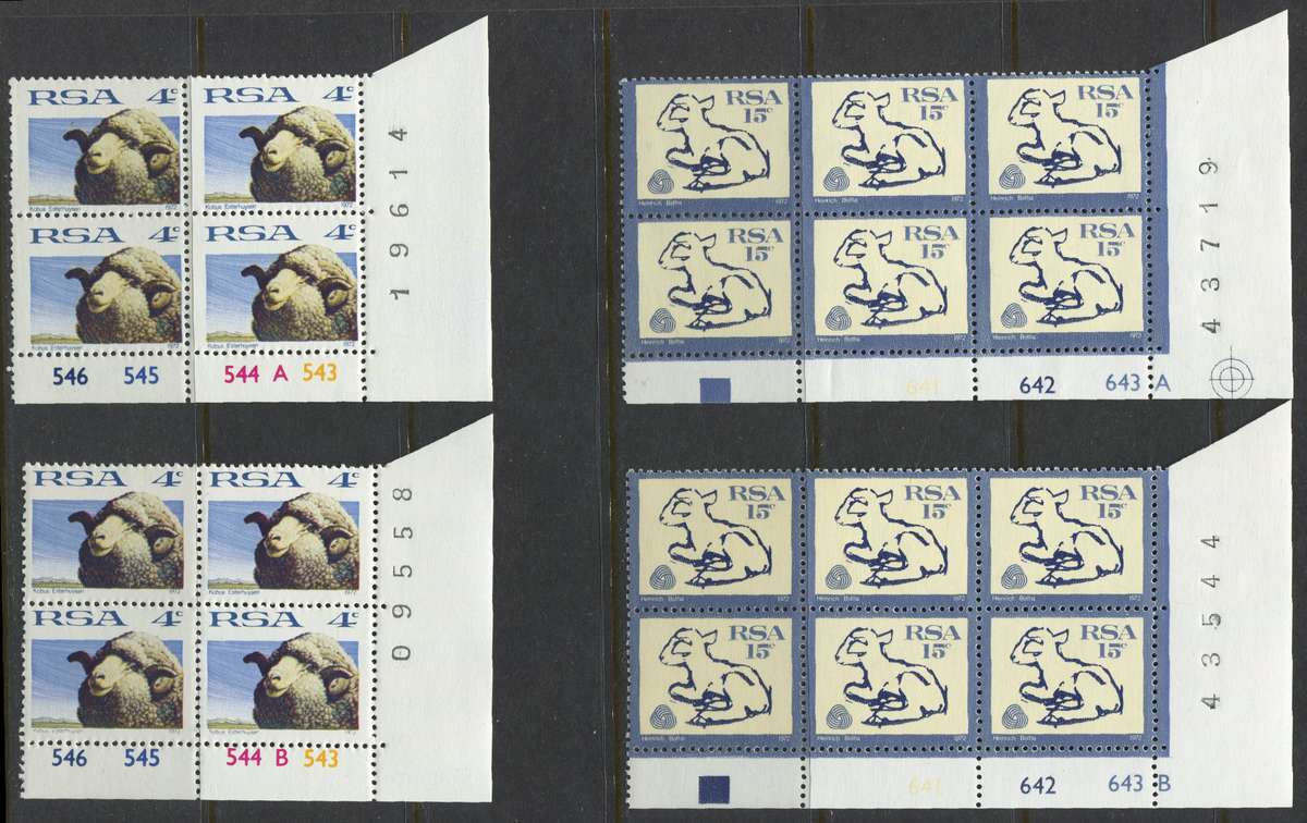 RSA - 7 Control Blocks Of 4/6 - 1973/4 - MNH