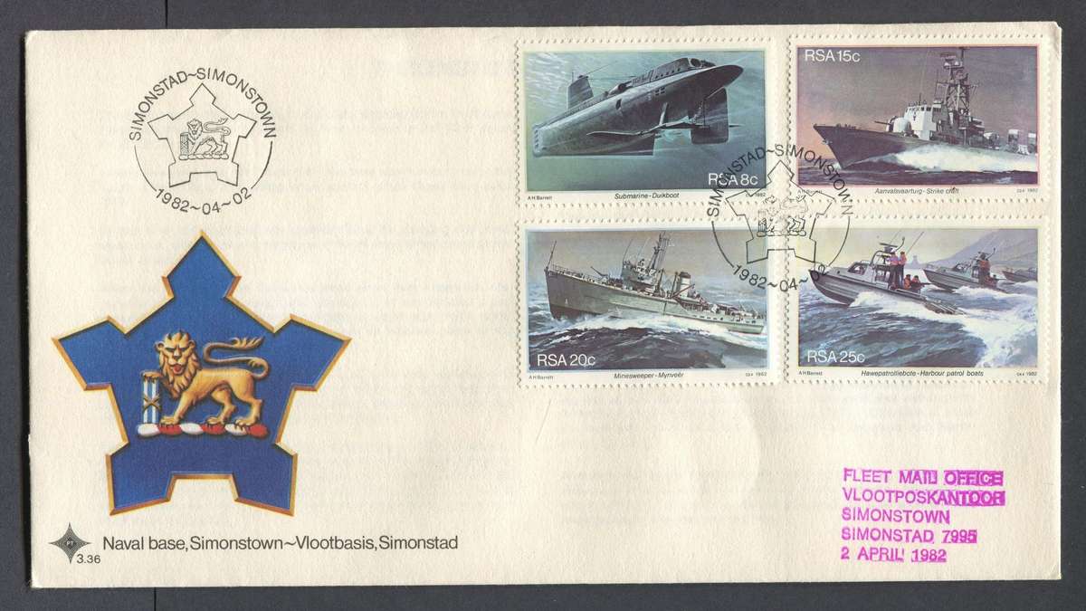 RSA - FDC No 3.38 Addressed To Fleet Mail Office - 1982