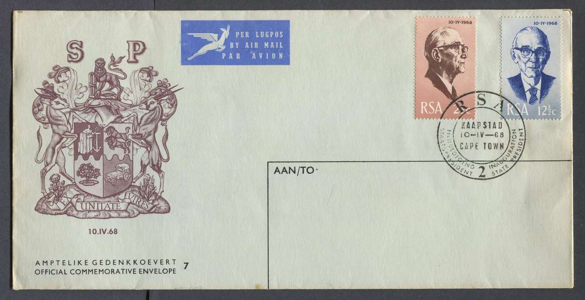 RSA - FDC No 7 - 1968