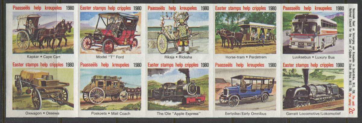 RSA - Easter Stamps - Sheet of 10 - 1980 - MNH