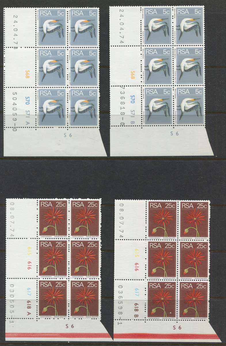 RSA - 30 Control Blocks Of 6 - 1974 - MNH