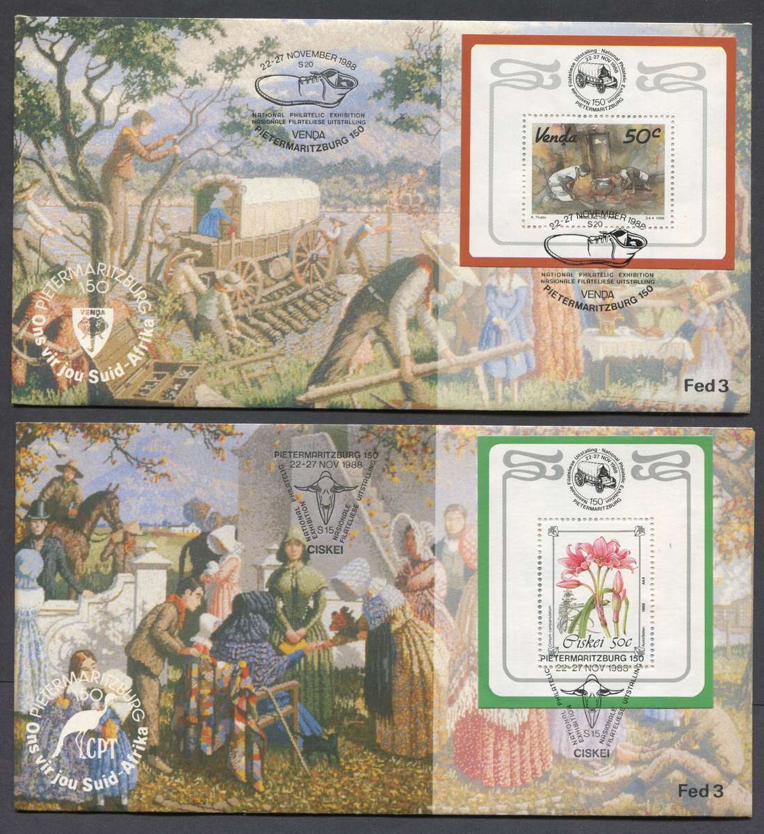 Set of 6 Federation Number 3 Miniature Sheet Covers