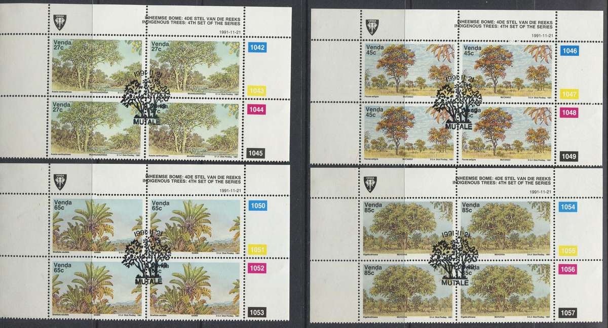 Venda - Set of 4 Control Blocks of 4 - 1991 - Used(CTO)