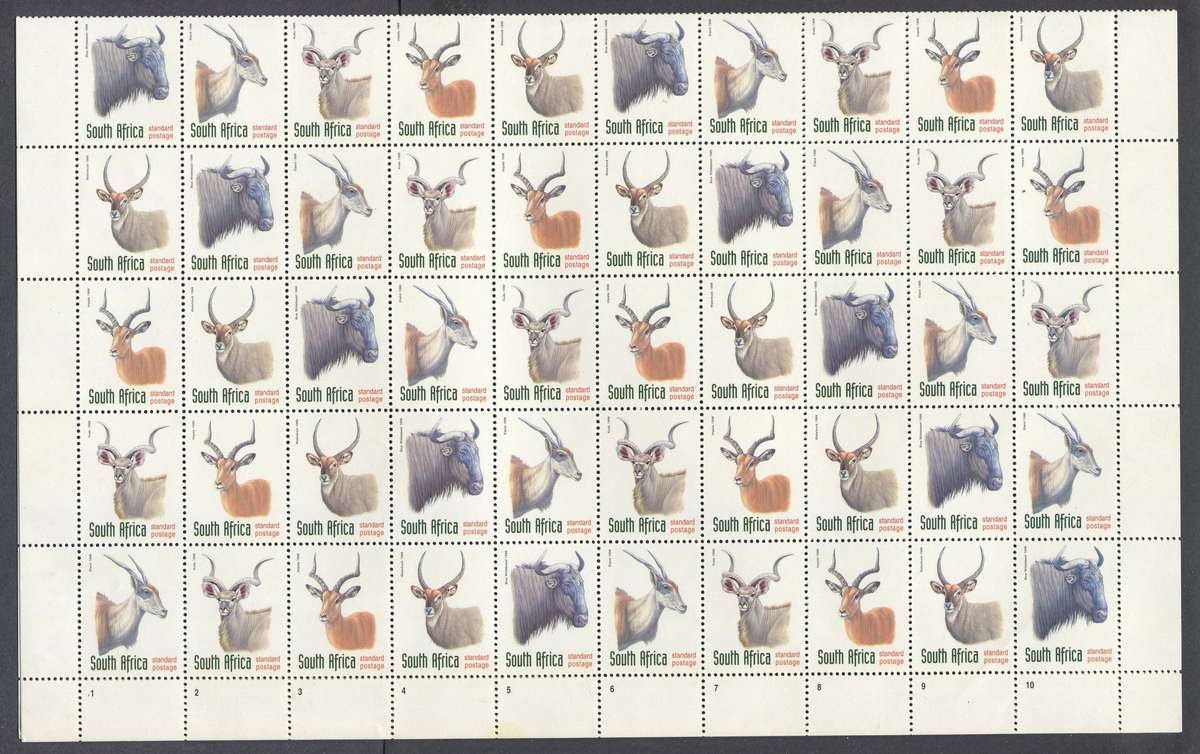 RSA - Full Sheet of 100 - Dated 03.04.1998 - MNH