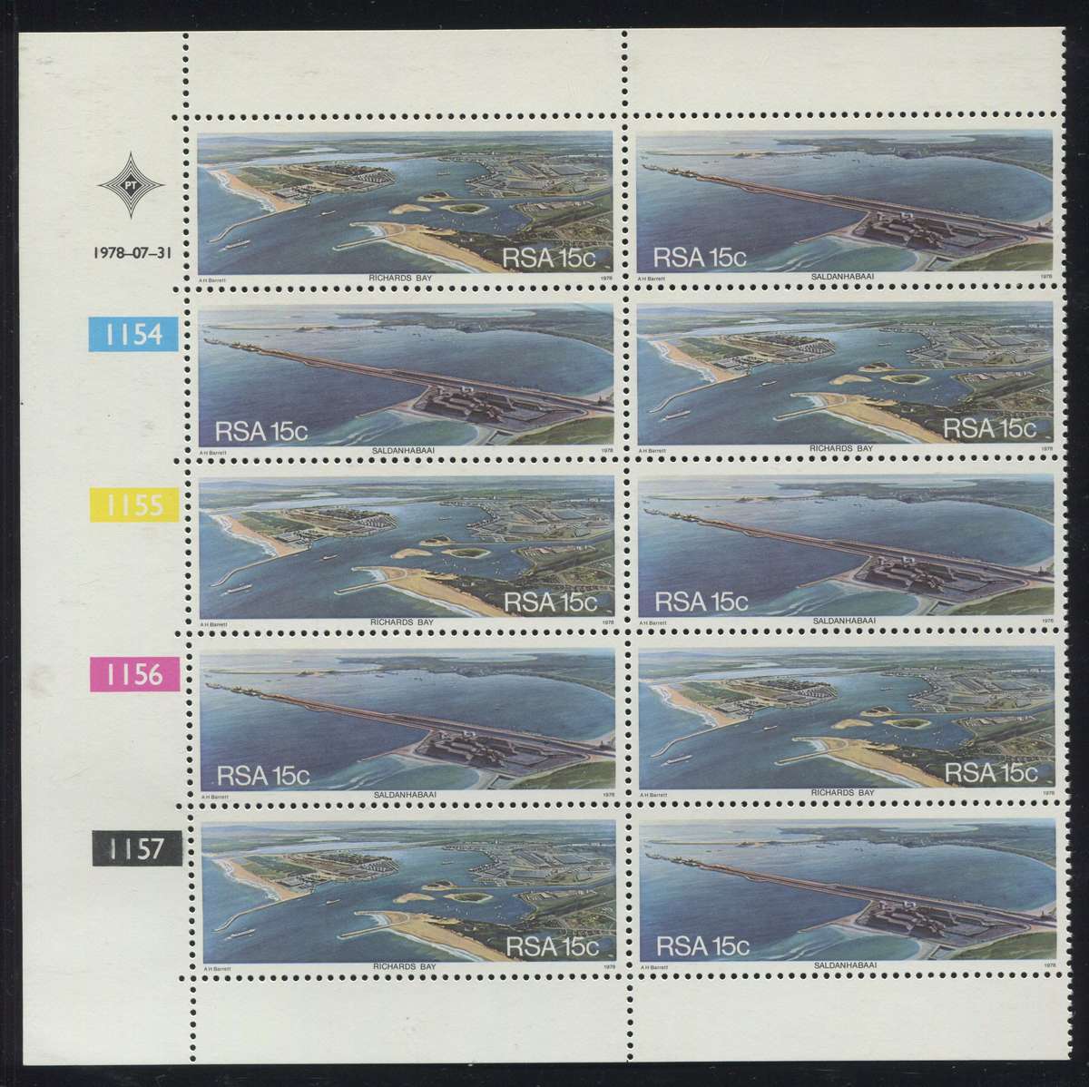 RSA - 1 Control Block Of 10 - 1978 - MNH