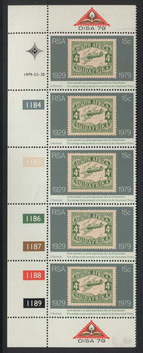 RSA - 1 Control Strip Of 5 - 1979 - MNH