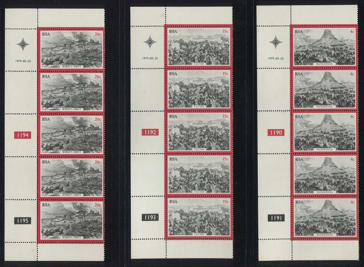 RSA - Set of 3 Control Strips Of 5 - 1979 - MNH