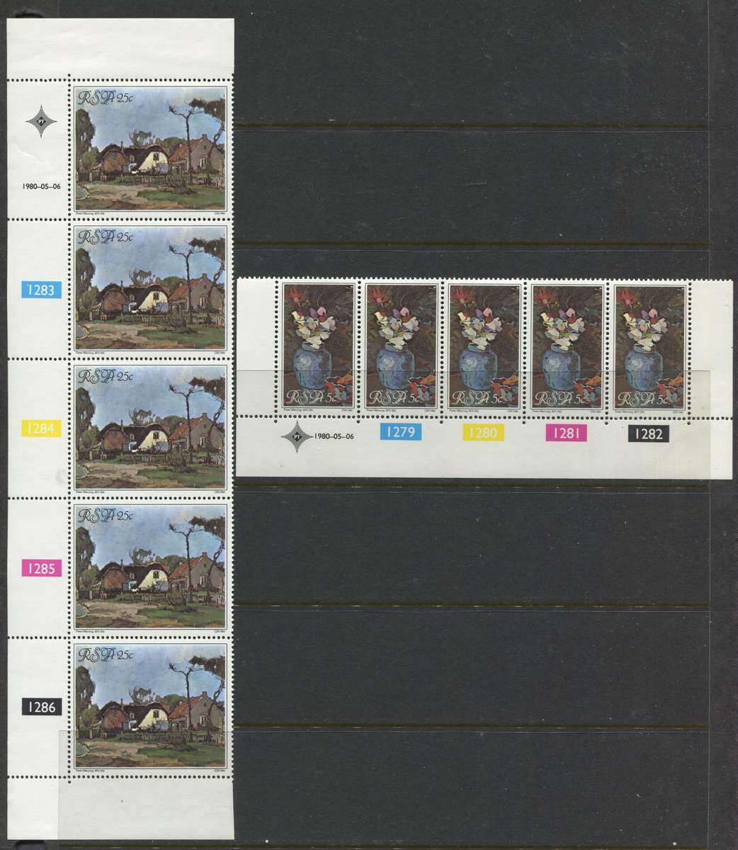 RSA - Set Of 2 Control Strips Of 5 - 1980 - MNH
