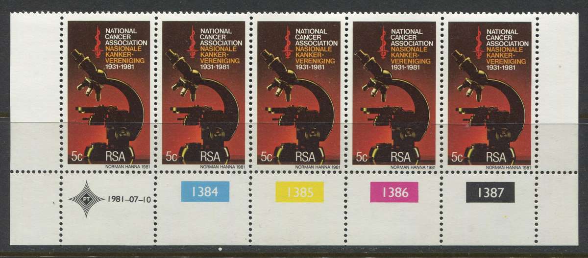 RSA - 1 Control Strip Of 5 - 1981 - MNH