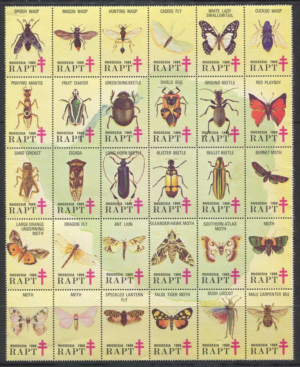 Rhodesia - 30 RAPT Stamps - 1969 - MNH