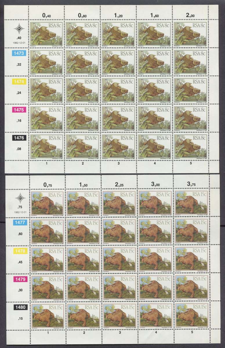 RSA - Set of 4 Full Sheets of 10 - 1982 - MNH