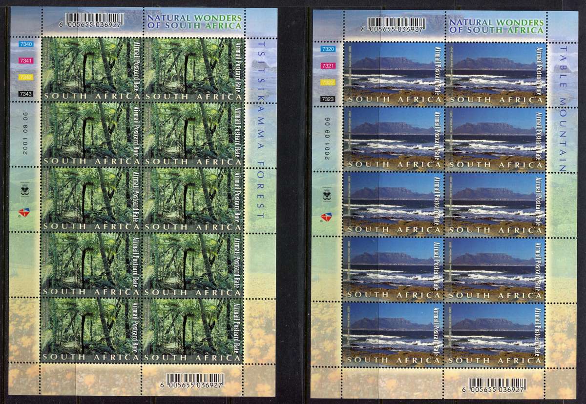 RSA - Set of 10 Sheets of 10 - 2001 - MNH