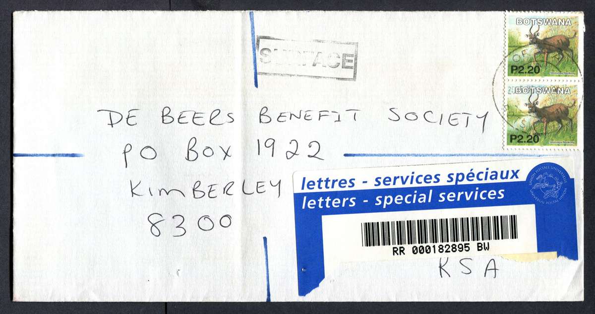 Botswana - "Maxi" Size Registered Cover