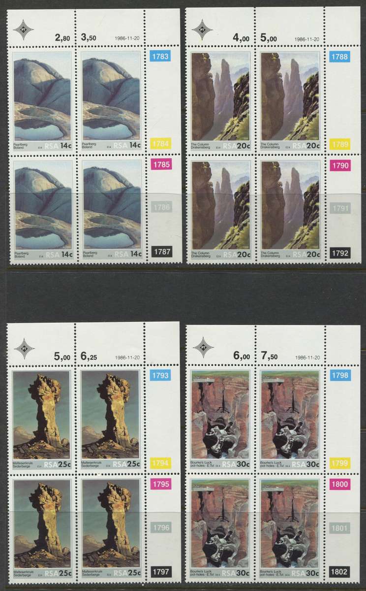 RSA - Set Of 4 Control Blocks Of 4 - 1986 - MNH