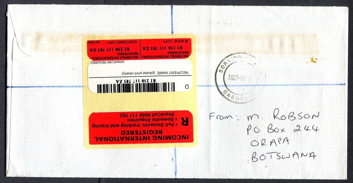 Botswana - "Maxi" Size Registered Cover