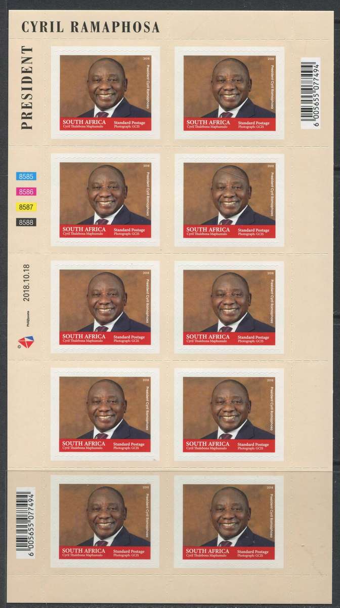 RSA - Sheet of 10 - 2018 - MNH