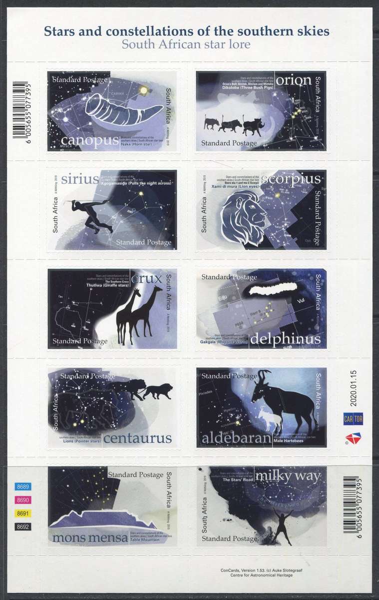 RSA - Sheet of 10 - 2020 - MNH