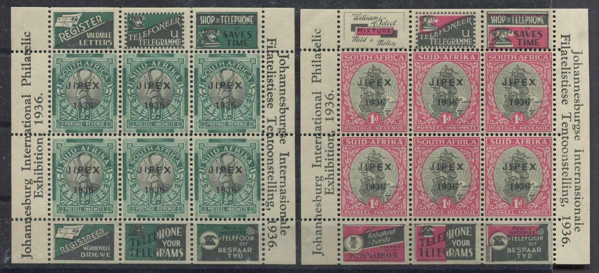 Union of SA - Set Of 2 Miniature Sheets - 1936 - MNH