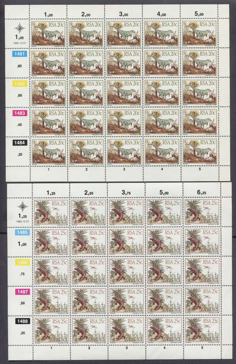 RSA - Set of 4 Full Sheets of 10 - 1982 - MNH